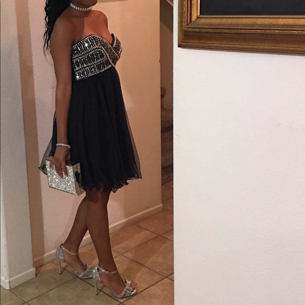 Blondie Nites Formal Blue Mini Dress